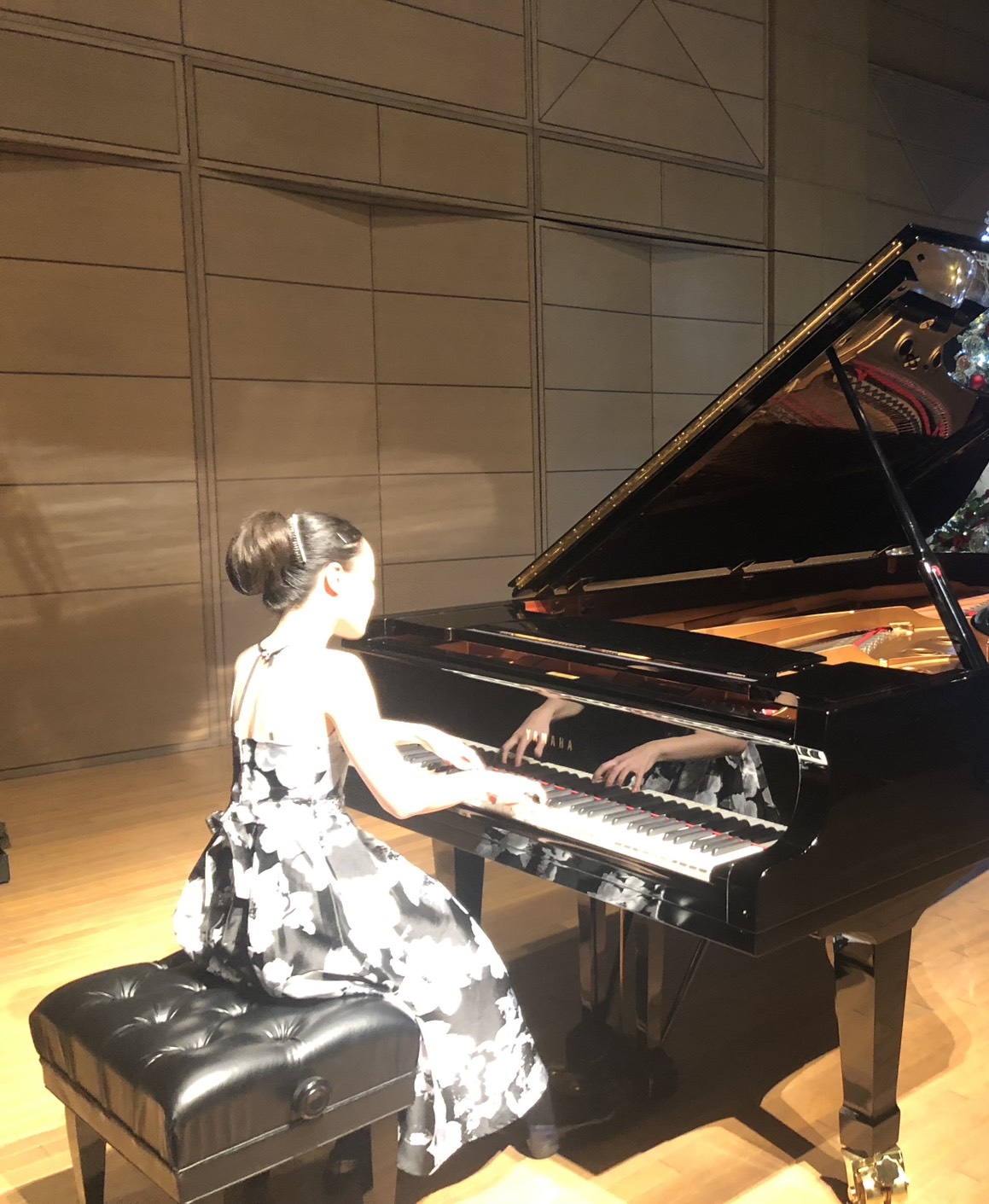 ステージでピアノを演奏する演奏家